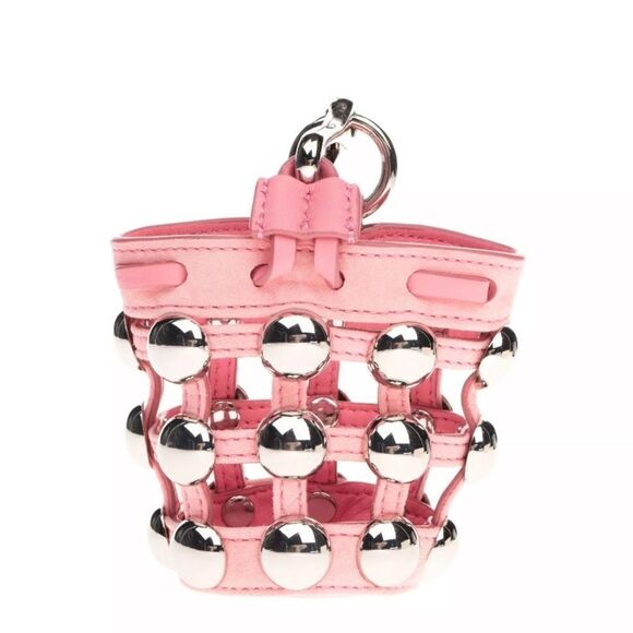 ALEXANDER WANG ROXY Leather Cage Bucket Bag Charm HANDCRAFTED Studded - Picture 3 of 12